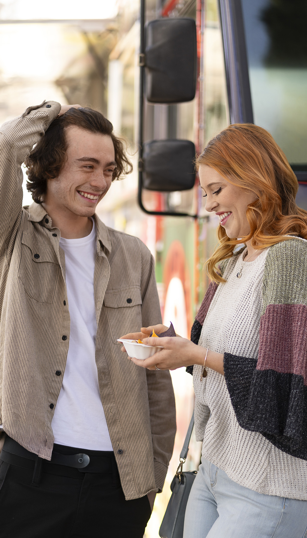 corgra new friends with food